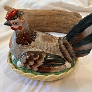 19th Century Staffordshire Hen on Nest Tureen
 Lidded Dish
